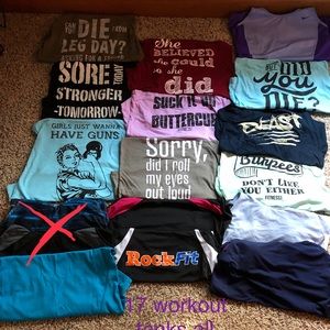 Workout lot 20 tanks, 8 bottoms